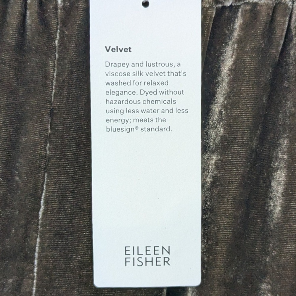 Eileen Fisher Wren Velvet Lantern Ankle Pant Womens Large Brown Silk Blend New - Picture 4 of 12